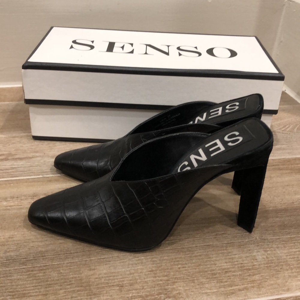 Senso Vika Crocodile-Effect Mules View 3